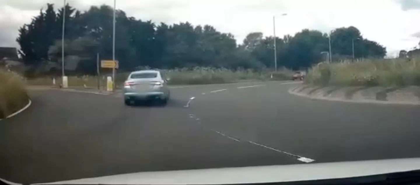 The footage has sparked a debate online over proper driving etiquette.