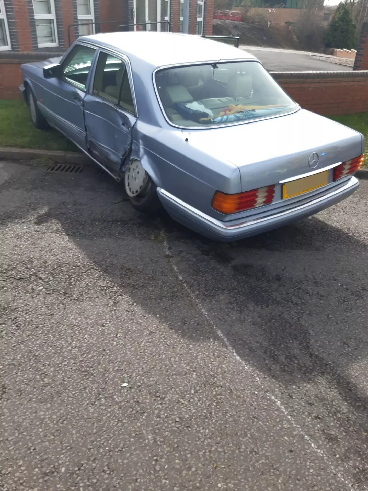 The car was left damaged from the joyride.