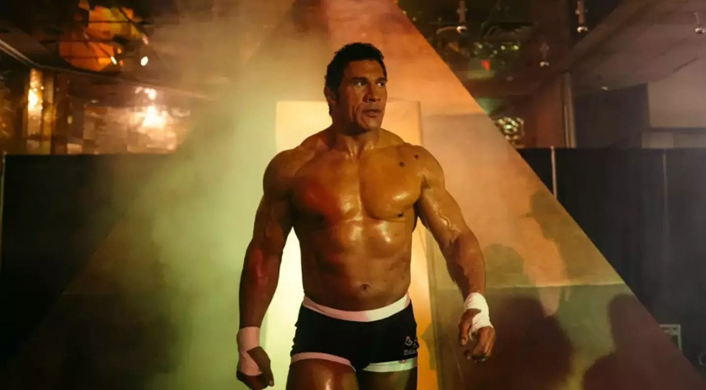 Dwayne Johnson as Mark Kerr in The Smashing Machine (A24)