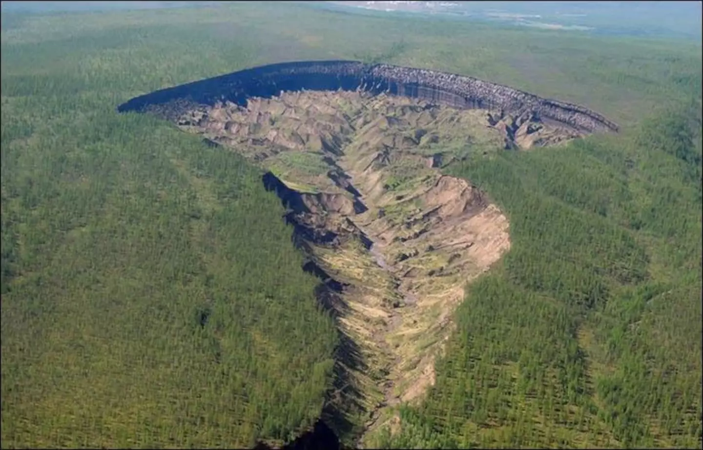 The pit continues to grow. (Alexander Gabyshev, Research Institute Of Applied Ecology Of The North)