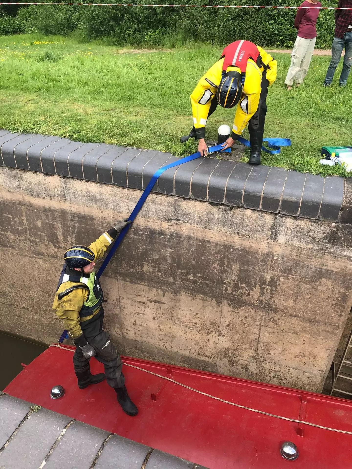 A rescue team were called out to deal with the sunken boat.