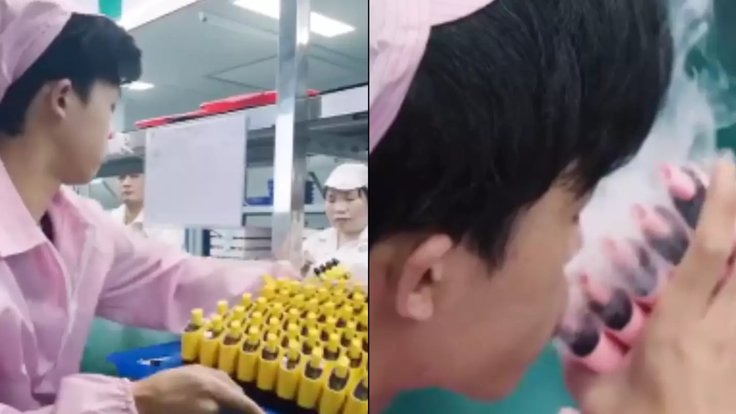 People left in shock after seeing video of how vapes are tested inside factory