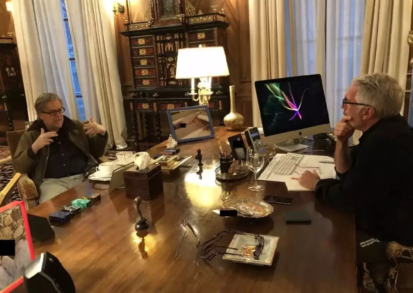 Social media users have been analysing the other objects on his desk too (House Oversight Democrats)