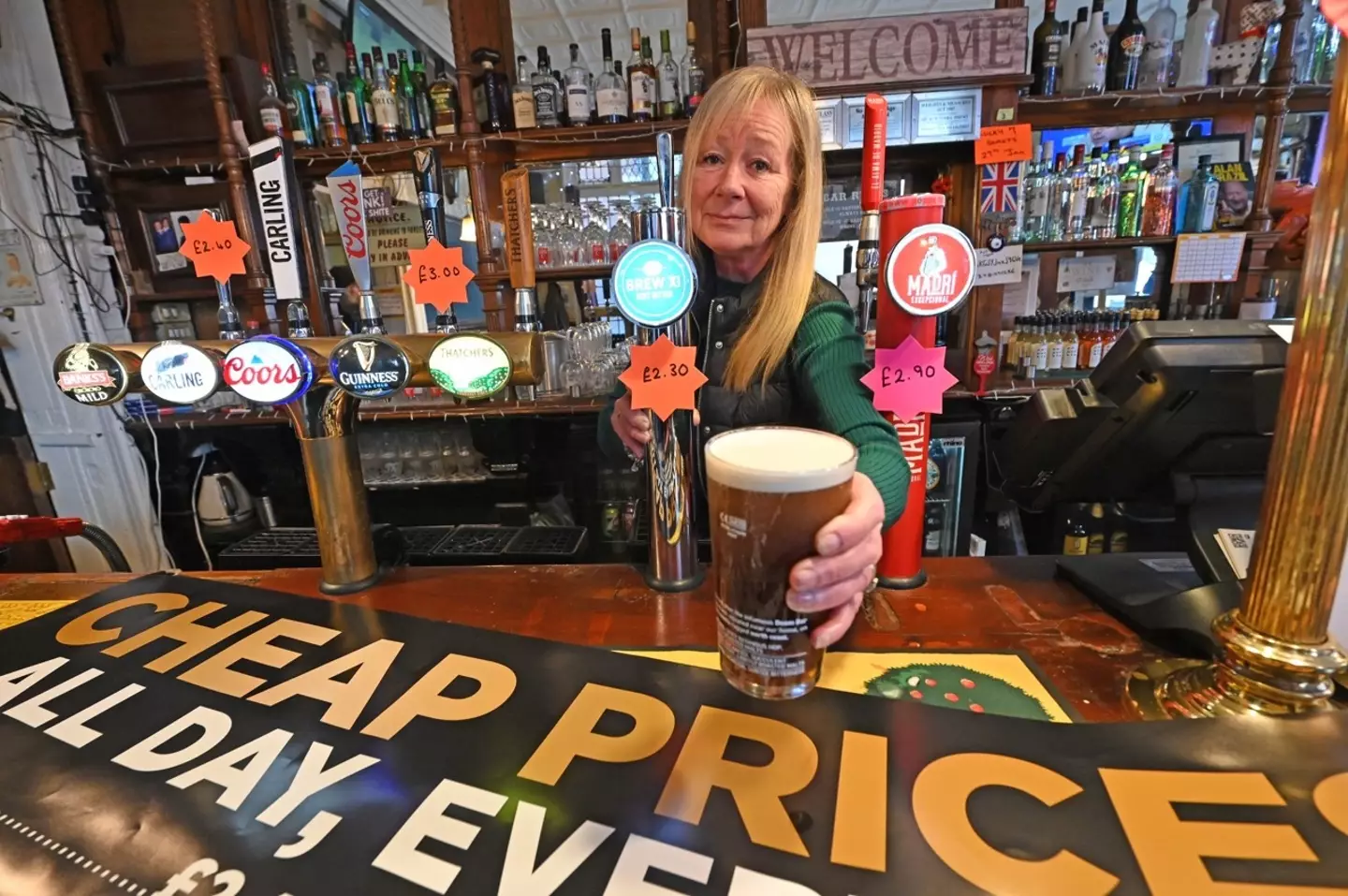 In attempt to keep the 'traditional pubs going', the Oldbury pub sells all their beers, ciders and ales for £2.90 and under.