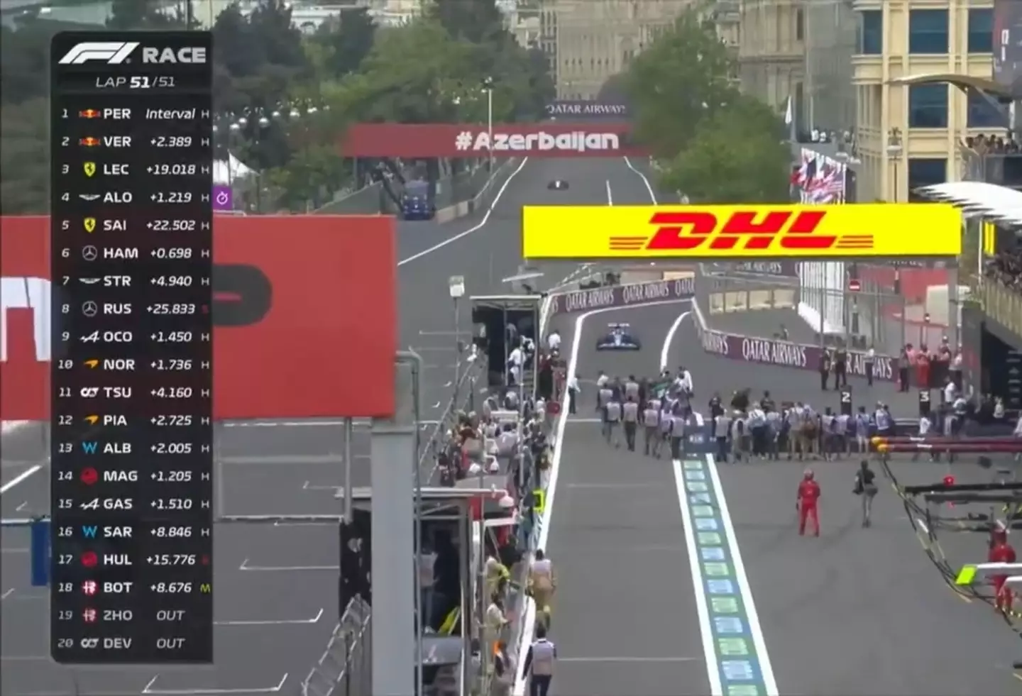 The terrifying incident happened during the Grand Prix earlier today.