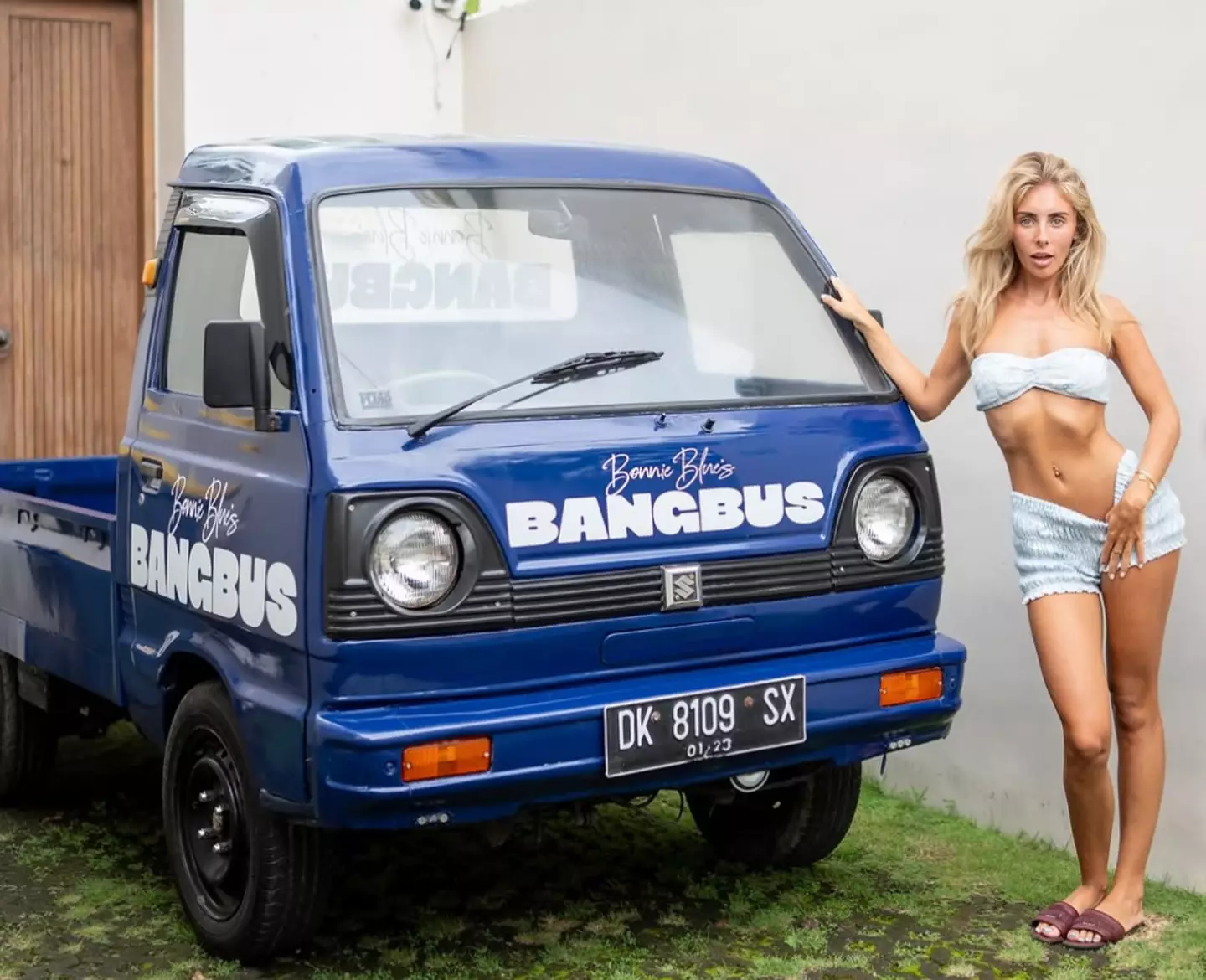 The adult content creator was arrested after attempting to take her 'Bang Bus' to Bali (Instagram/BonnieBlue)