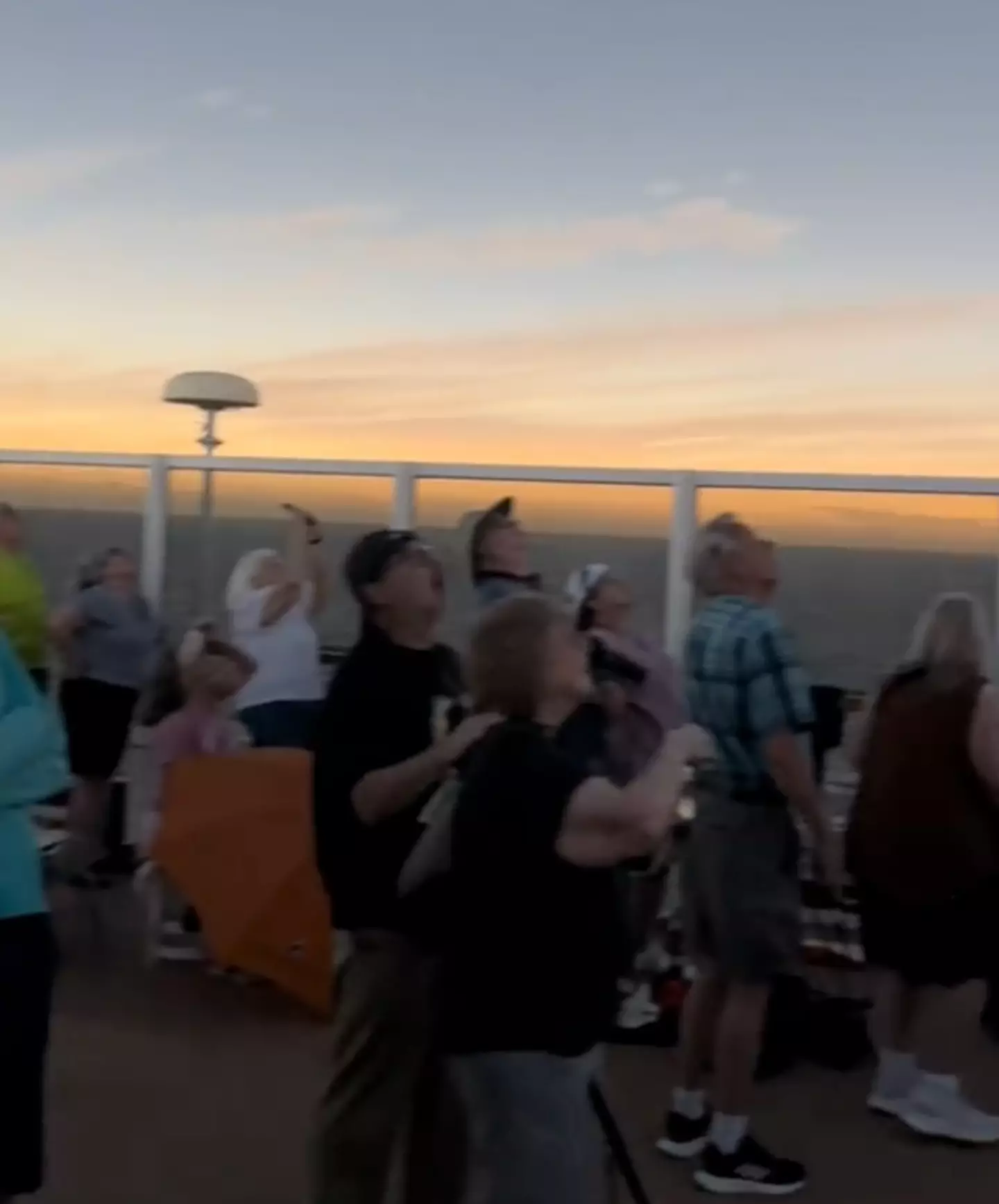 The top deck as the totality event happened (TikTok / @josh1rivera)