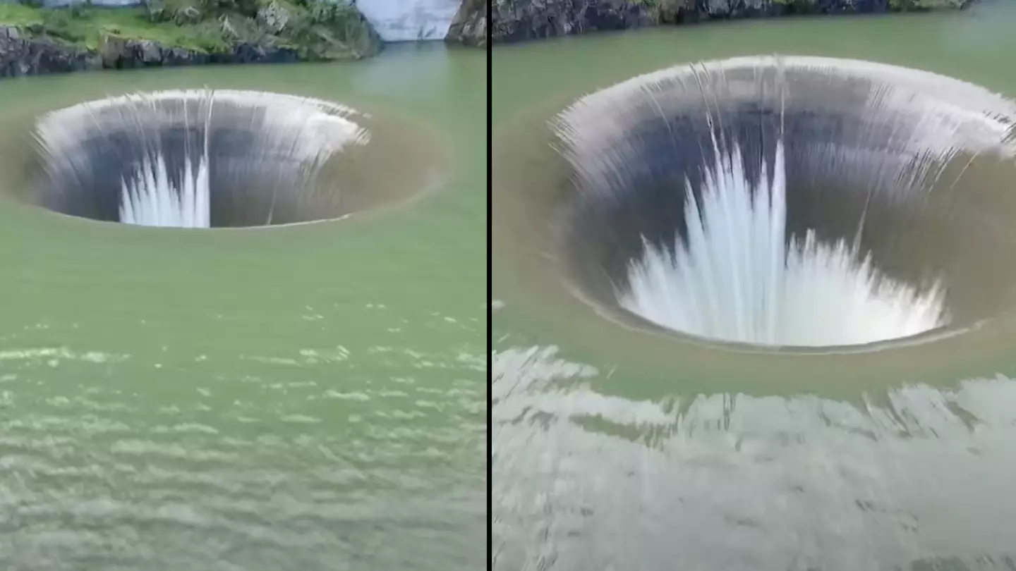 Man flies drone into lake's 'glory hole' where someone once got sucked into and died