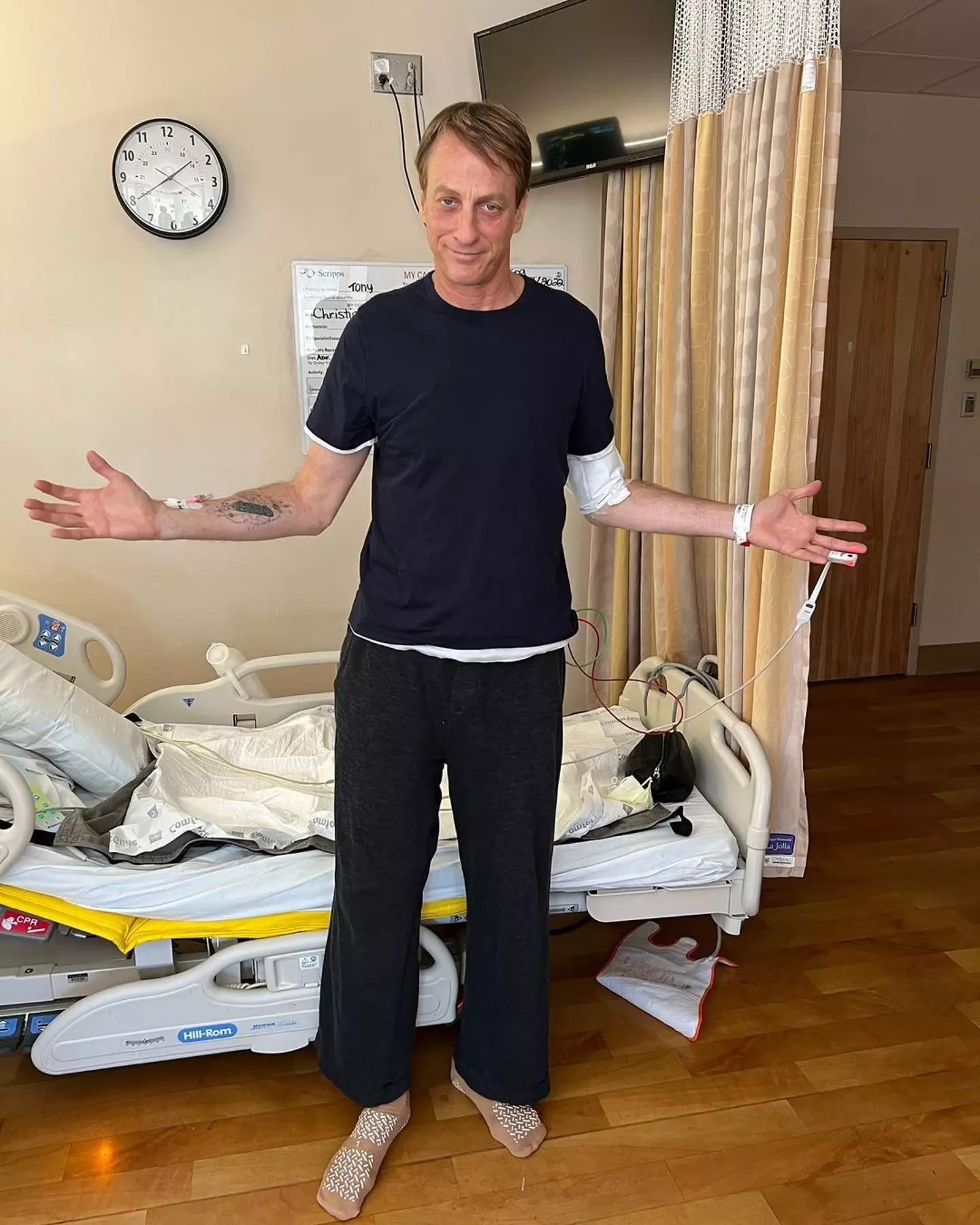 Tony Hawk said his goal now is to walk unaided.