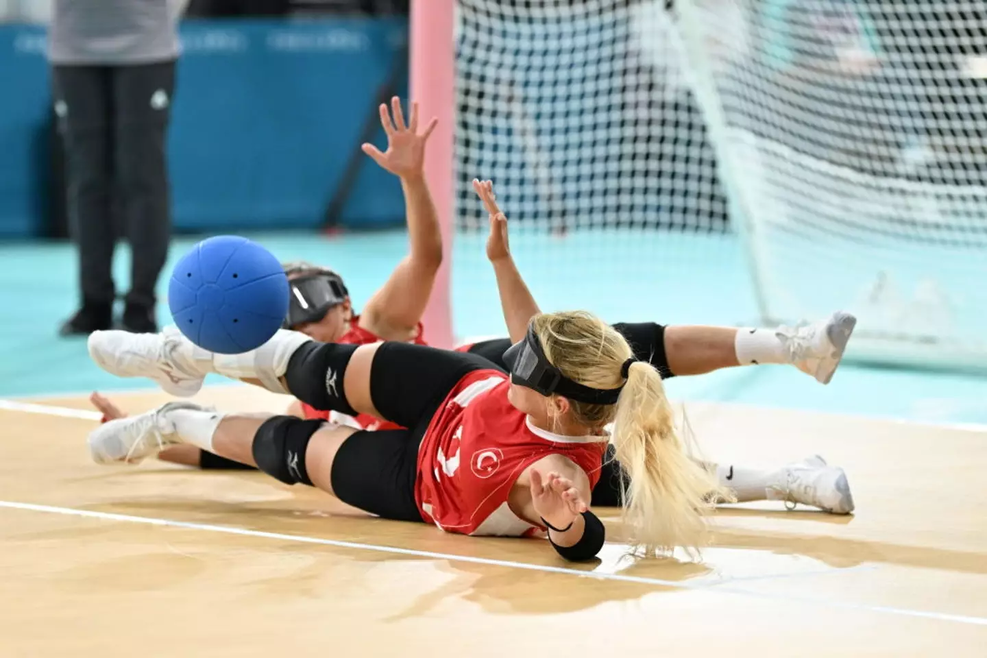 A goalball match in the build up to the Paralympics (Mustafa Yalcin/Anadolu via Getty Images)