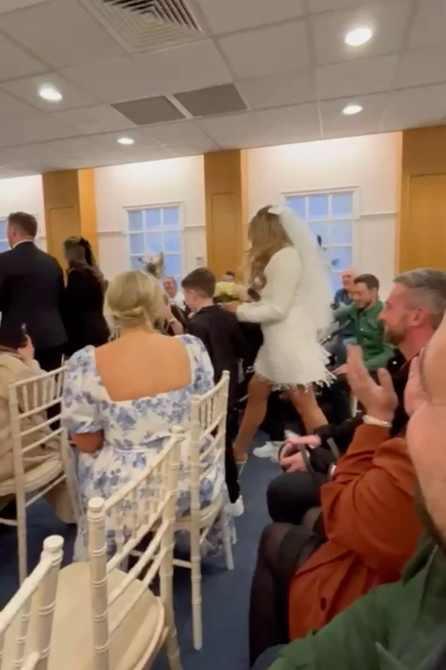 The couple sprung a last minute wedding invite on their family and friends (SWNS)