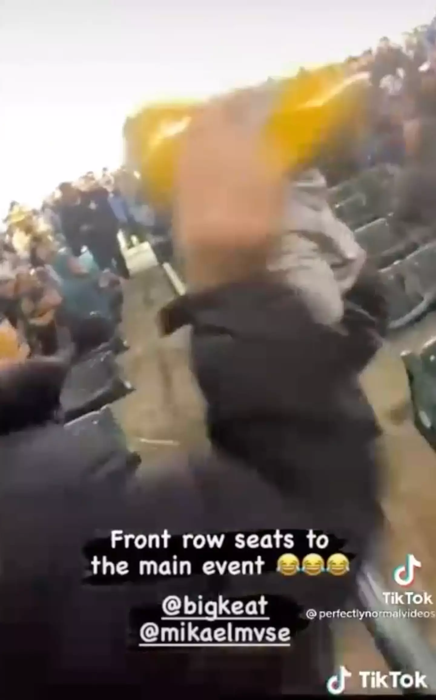 Other fans hurled beer at the woman who objected.