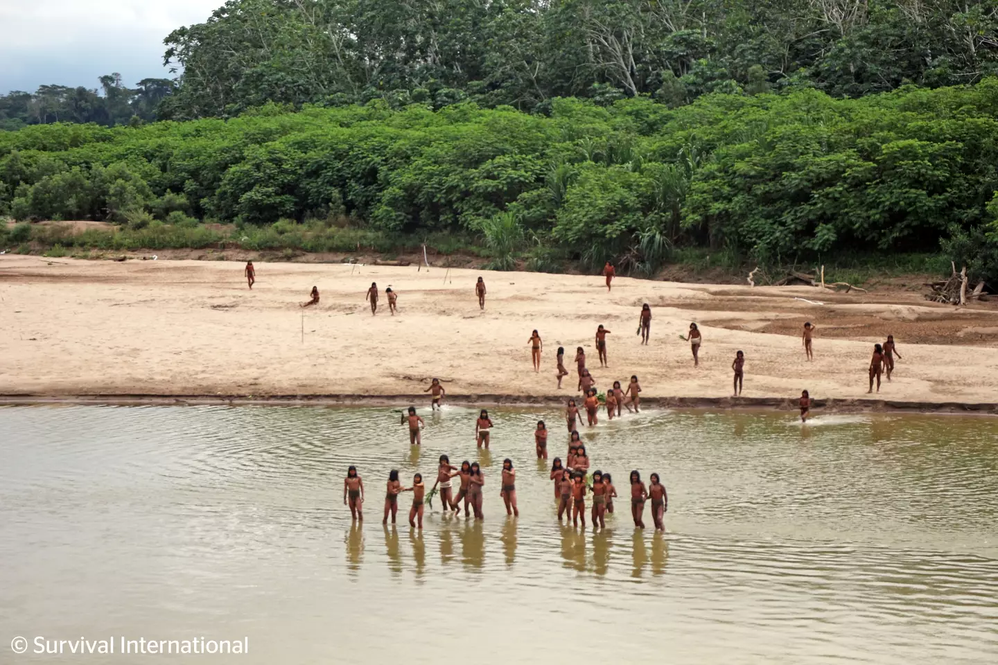 The Mascho Piro people seen for the first time in a long time (Survival International)