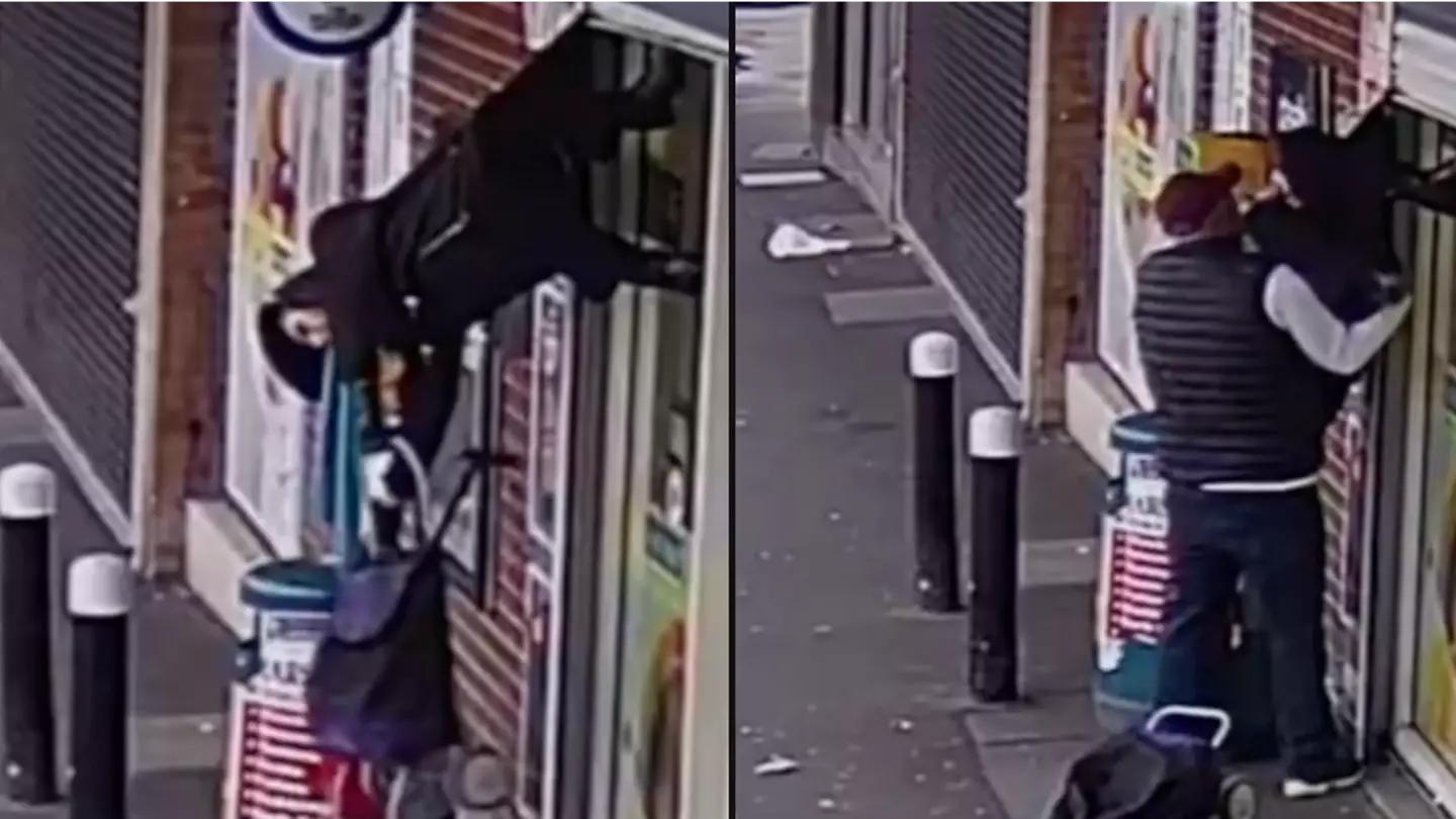 Woman lifted 7ft in the air after getting caught in shop shutters when they were opening