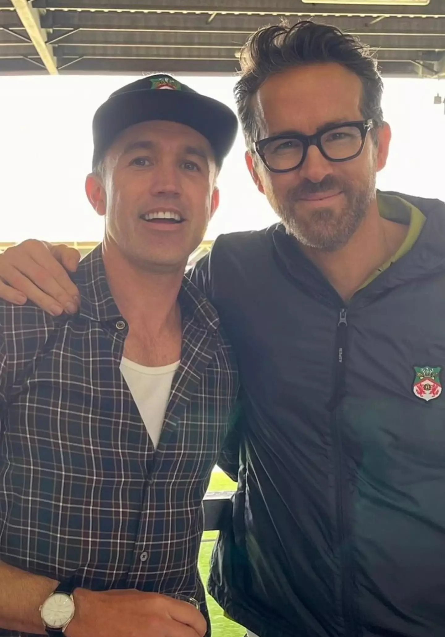 The actor shared a snap of him and Wrexham co-owner Ryan Reynolds.