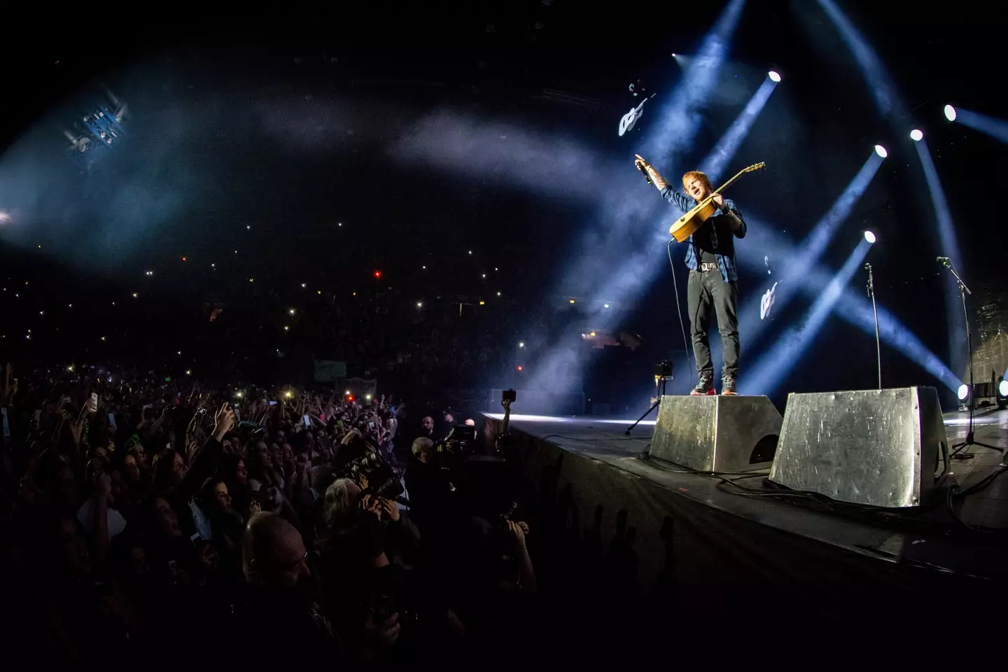 Ed Sheeran playing in Milan, Italy, 2015.