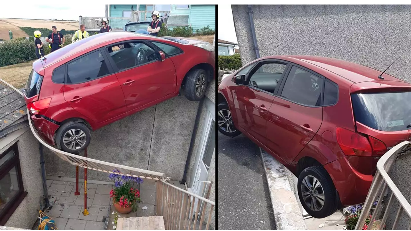 Car Stuck Between Two Buildings After Pensioner Takes Wrong Turn