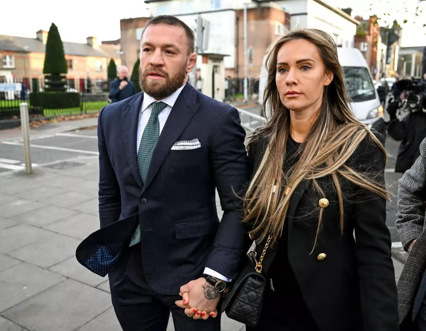 Conor McGregor arrives at court with his partner, Dee Devlin (David Fitzgerald/Sportsfile via Getty Images)