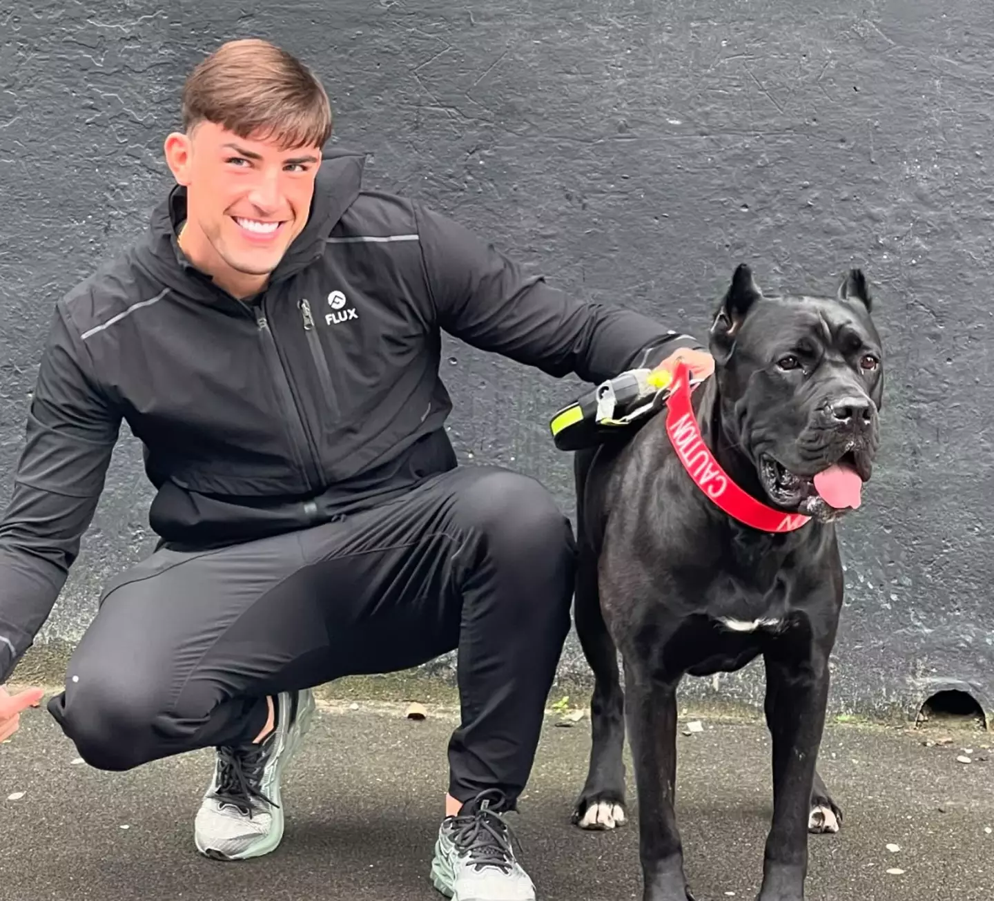 Fincham and his dog, the Cane Corso called Elvis (Instagram/Jack_charlesf)