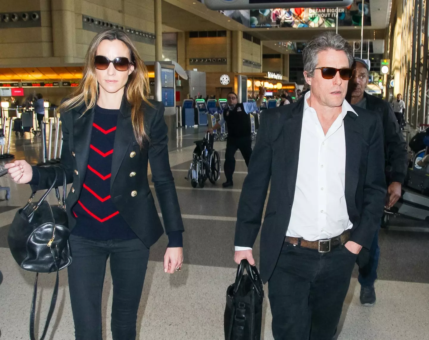 The actor, pictured with wife Anna Eberstein at an LA airport in 2019, has five children in total (Photo by BG022/Bauer-Griffin/GC Images)