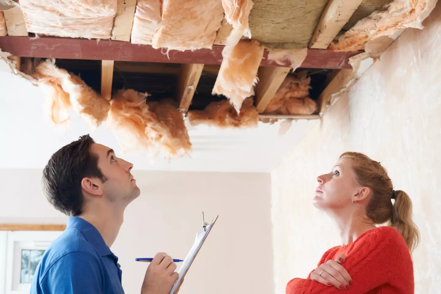 "So you see the problem here is there's a massive hole in your ceiling, that'll cost you a bit."
