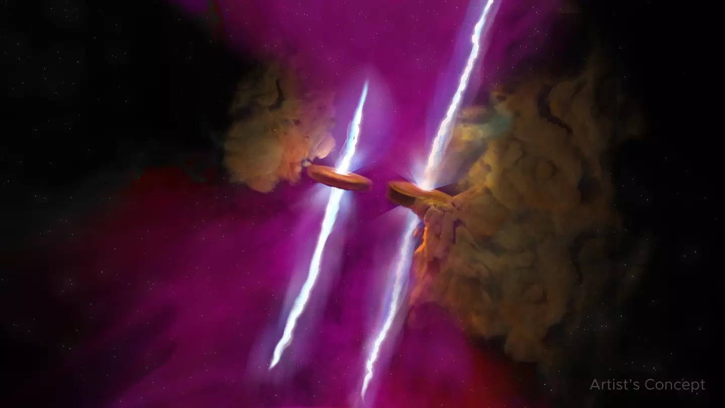 Concept art of the stunning find by the James Webb Space Telescope (U.S. NSF / NSF NRAO / B. Saxton)