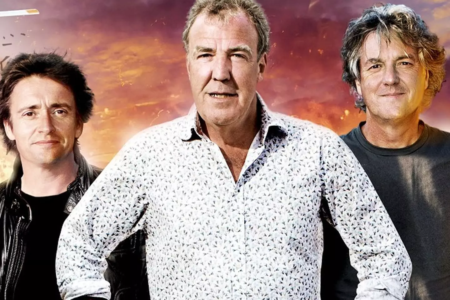 James May, Jeremy Clarkson, and Richard Hammond on Top Gear.