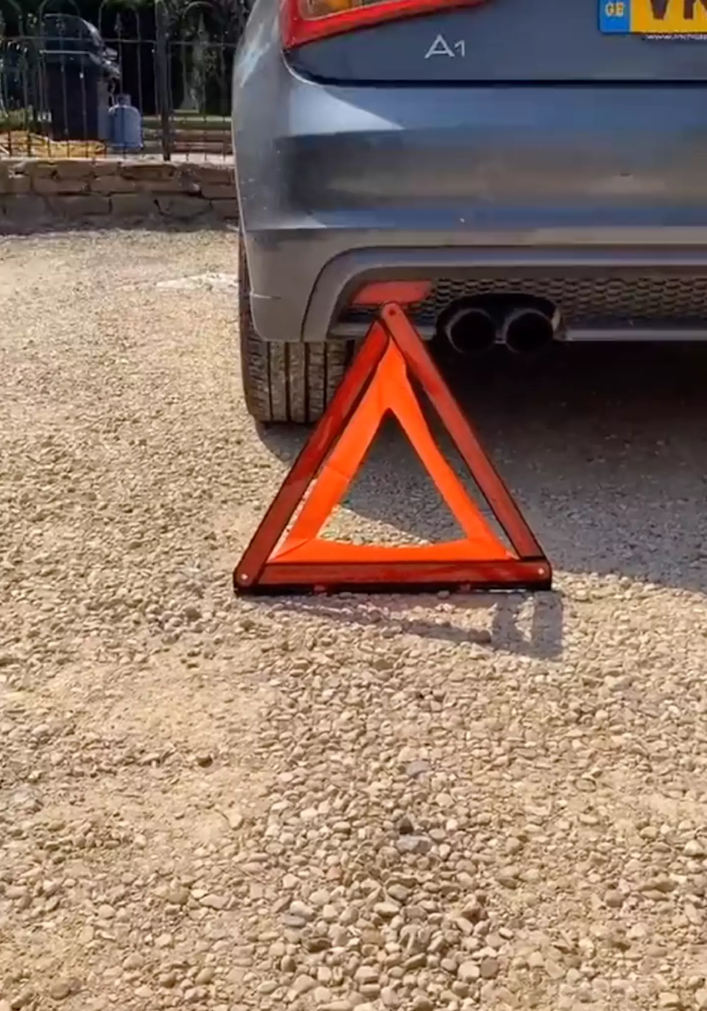 The warning triangle is really important if you break down.
