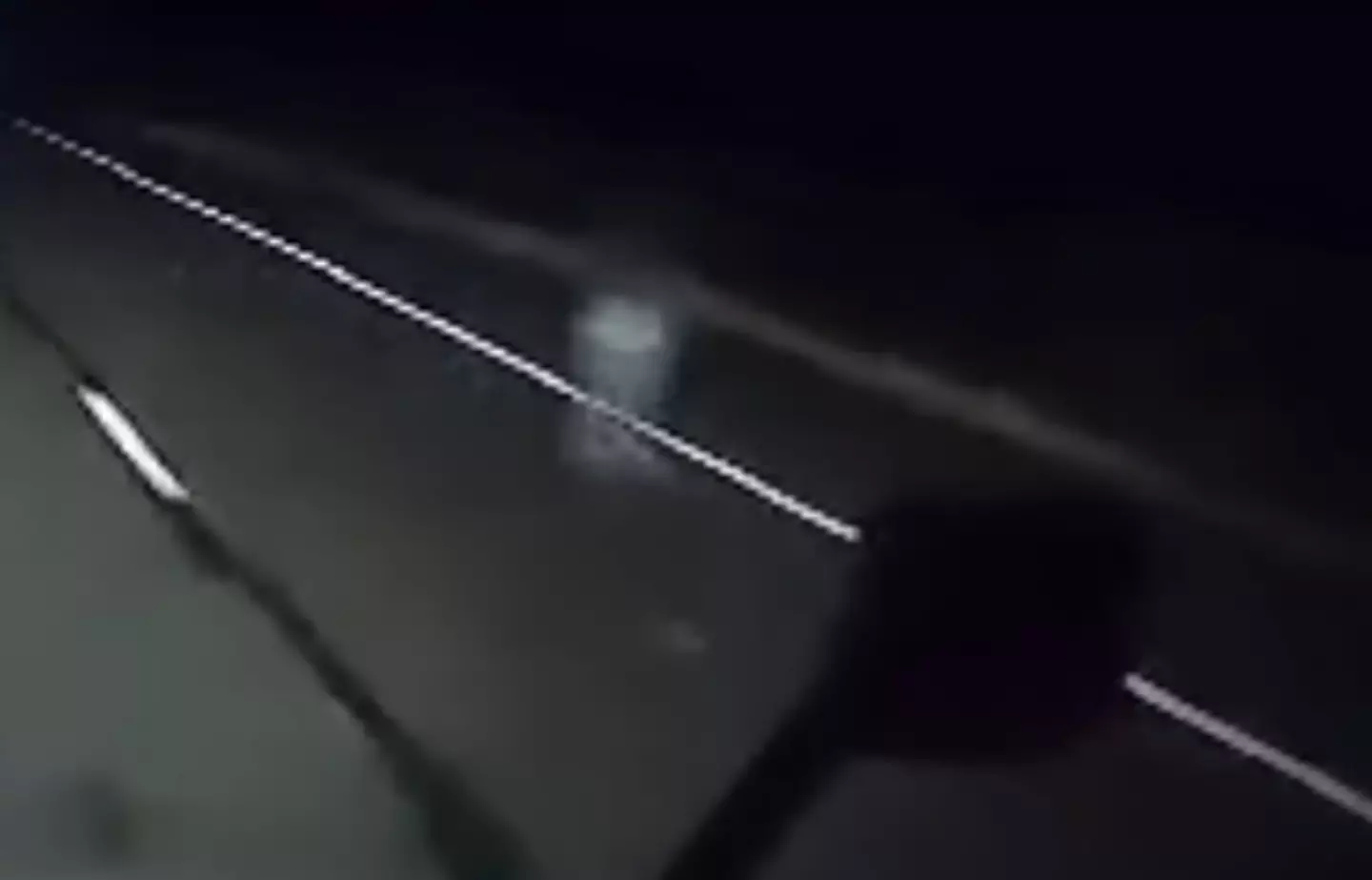 People think they can see a pair of ghostly legs trudging down the road.