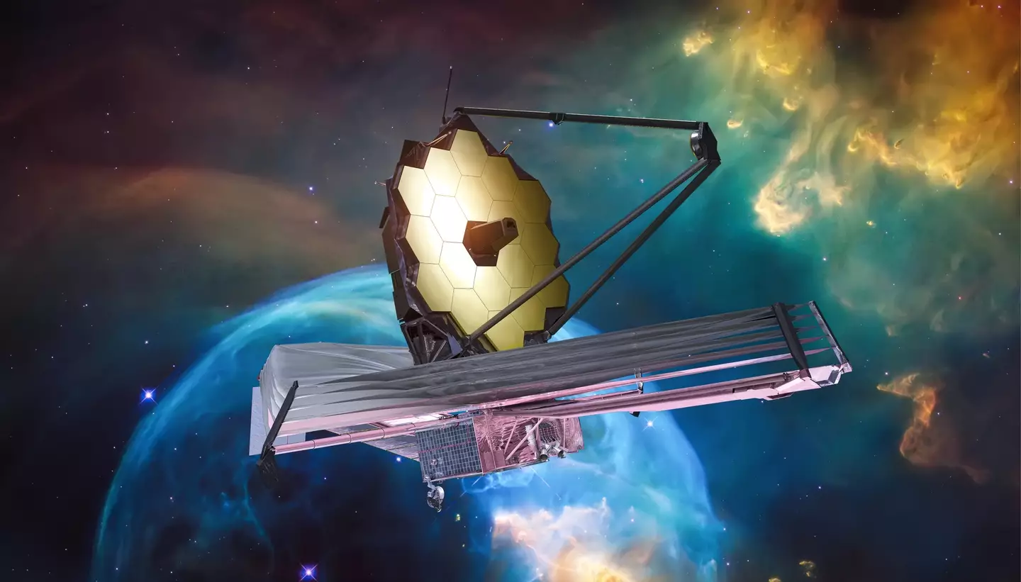CGI of what the JWST looks like in space.