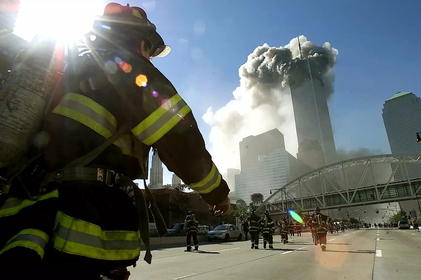 Footage captured the chilling reactions of plane passengers on 9/11 being informed about attacks 2 Chaos was unfolding on the ground as the plane travelled across the US (Jose Jimenez/Primera Hora/Getty Images)