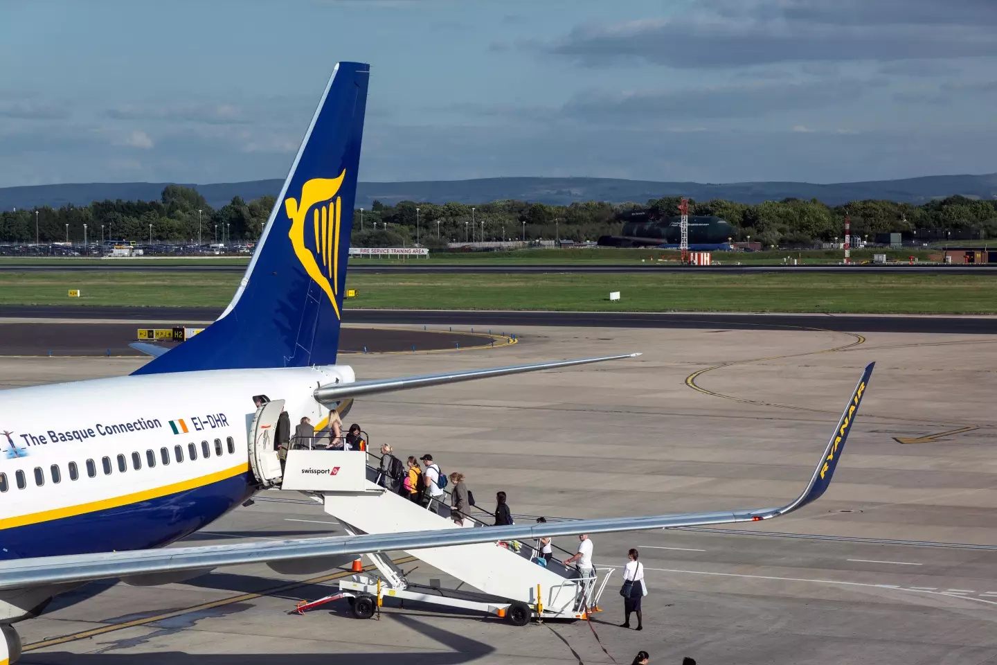 The 27-year-old was removed from a RyanAir flight at Manchester Airport.