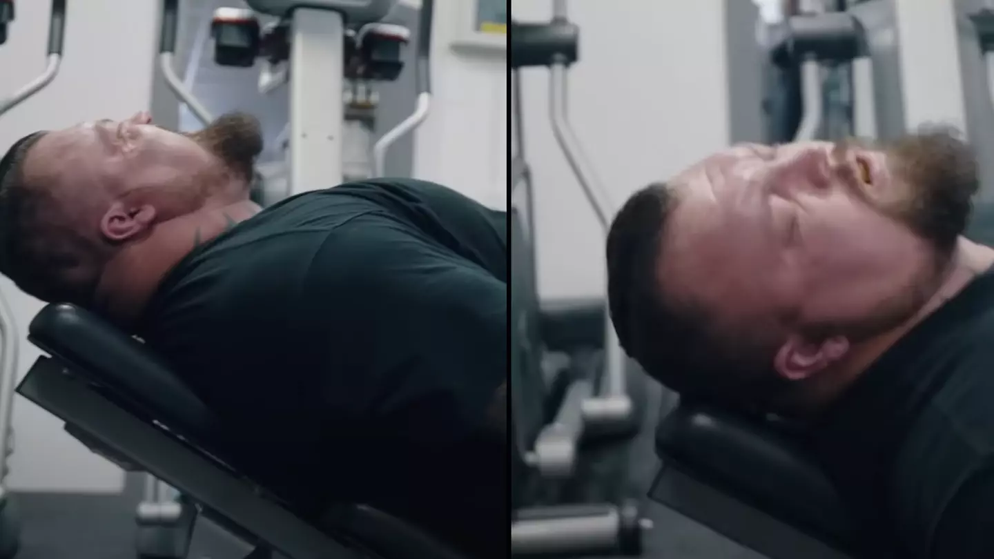 Horrifying moment Eddie Hall 'passed out' while leg pressing 1,000kg