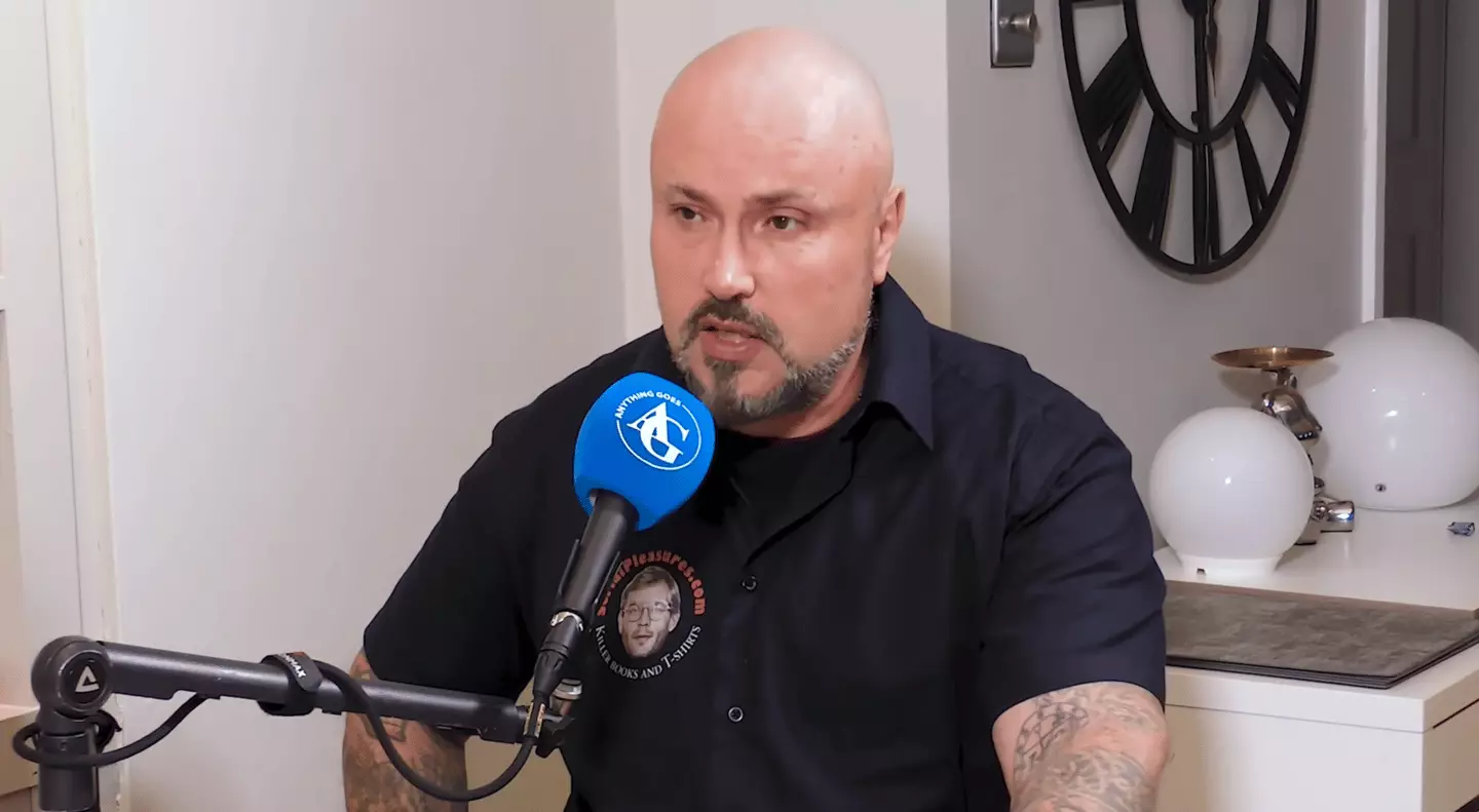 Claux says he saw images of a cannibal crime when he was 12 and started having fantasies about it (YouTube/Anything Goes with James English)