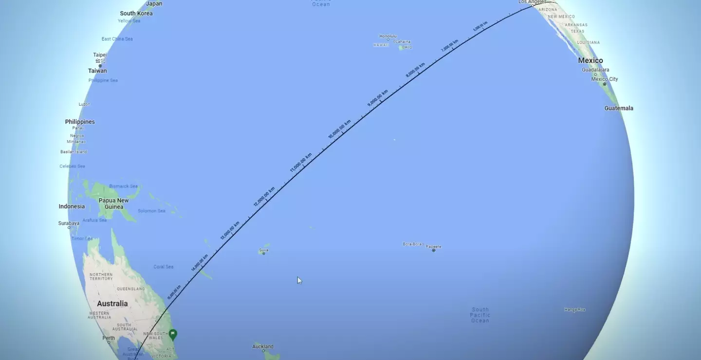 The Pacific Ocean's size can't be underestimated (YouTube/Airplane Mode)