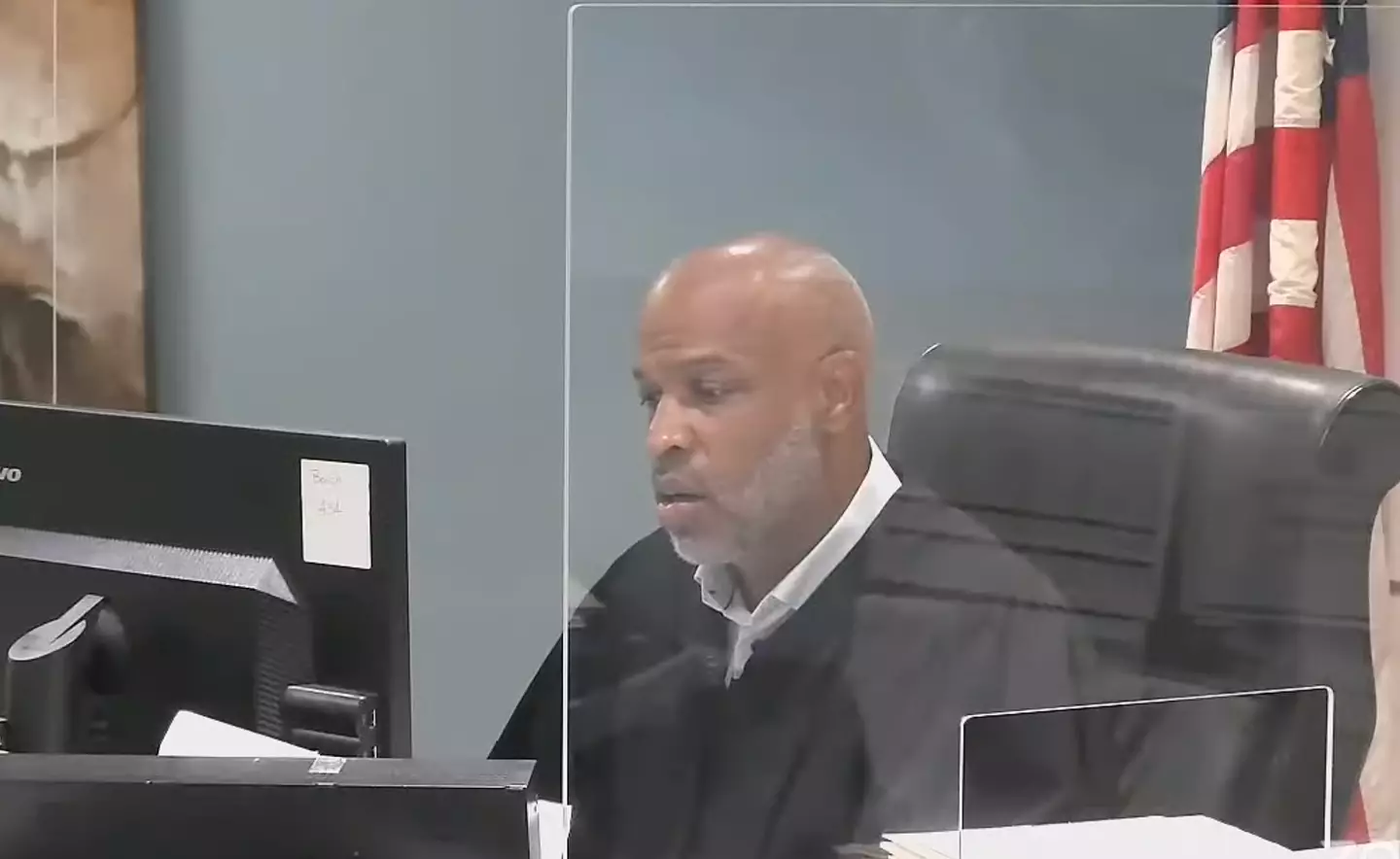 The judge was caught off guard by the officer's attire (YouTube/CTRM 434 36th District Court)
