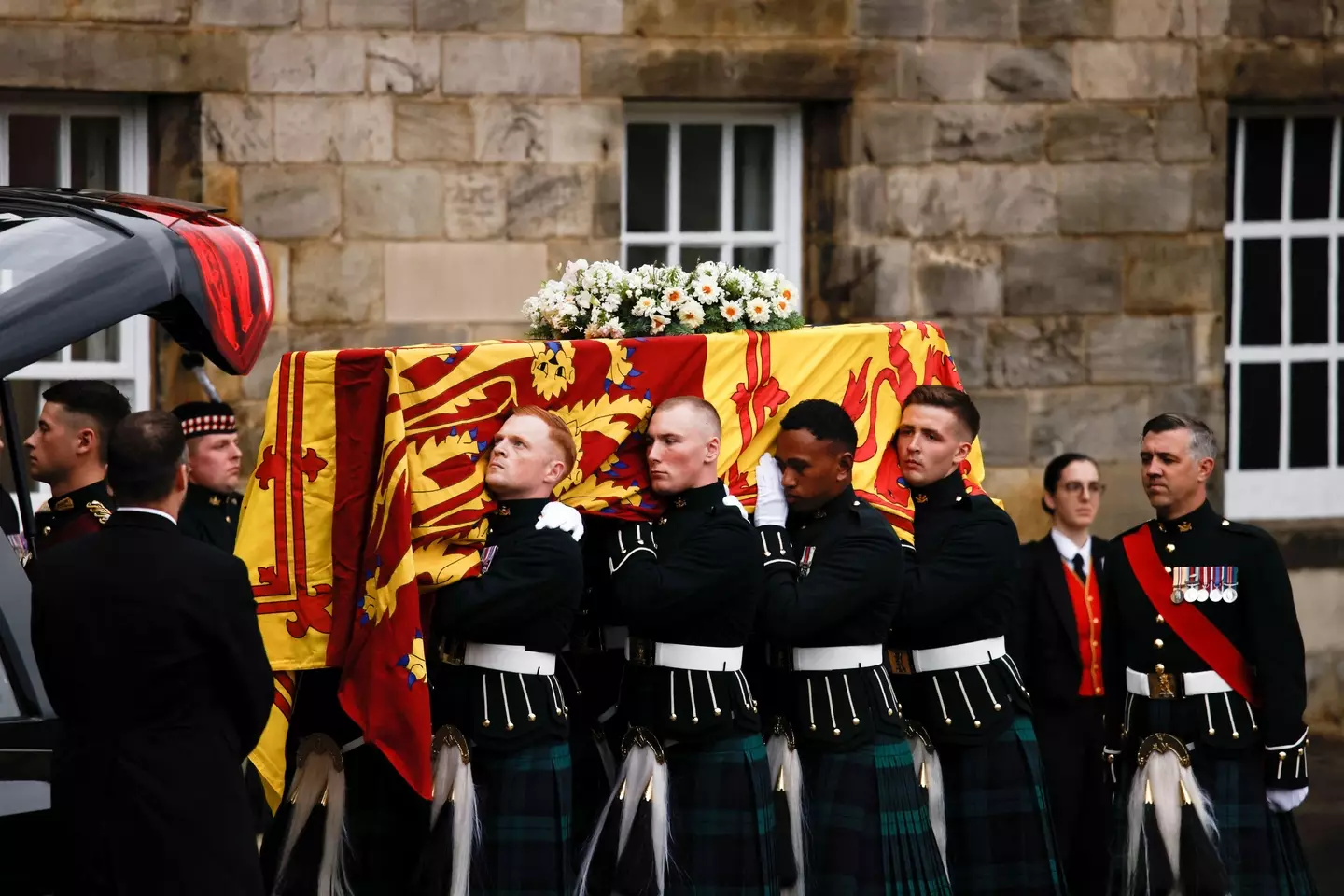 The Queen's coffin.