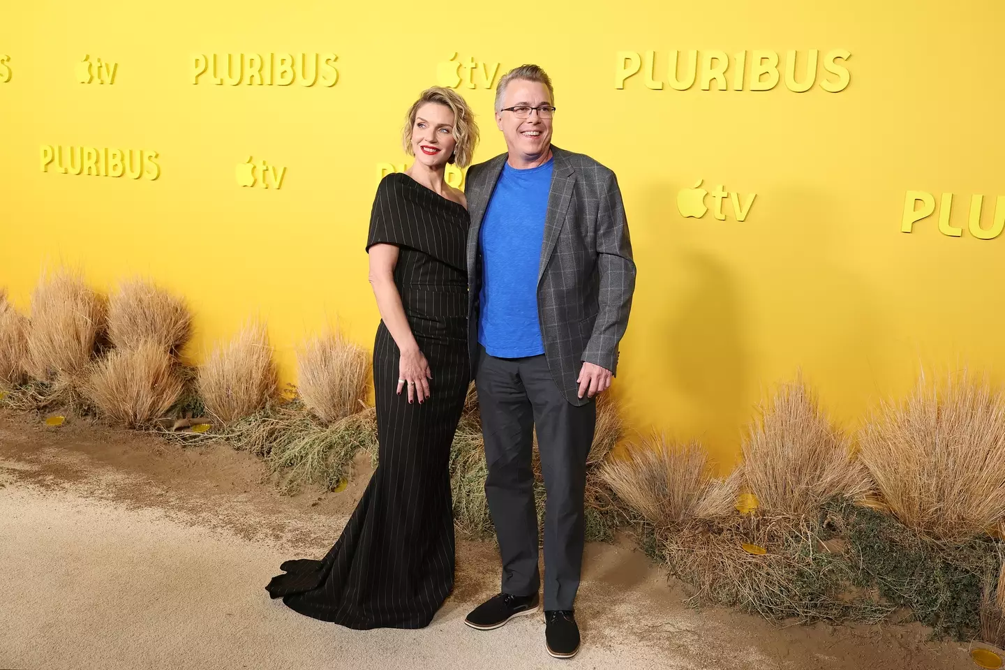Breaking Bad creator Vince Gilligan and Pluribus star Rhea Seehorn (Amy Sussman via Getty Images)