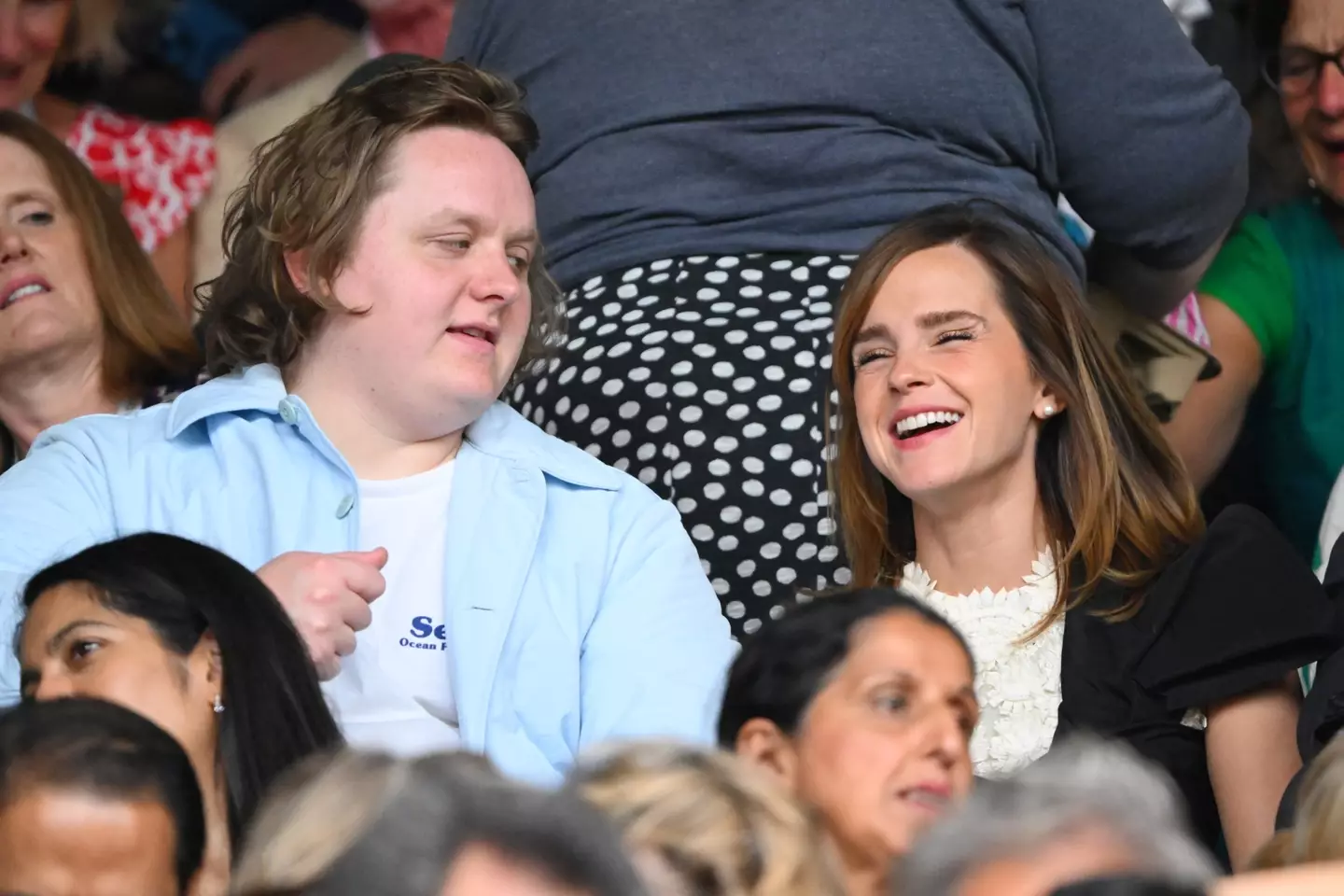 Lewis Capaldi and Emma Watson were laughing away together.