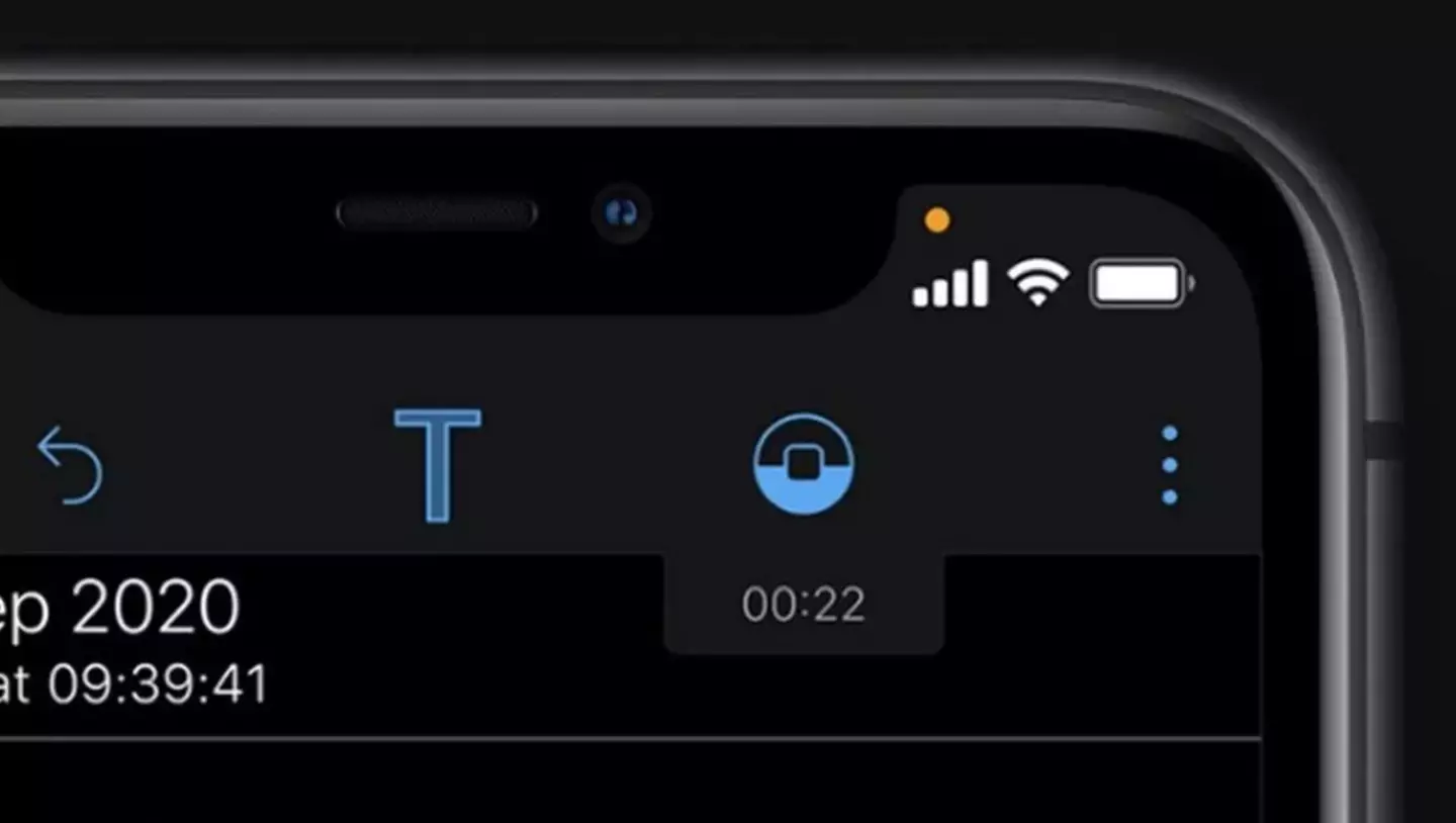 The orange dot on an iPhone means the microphone is being used.