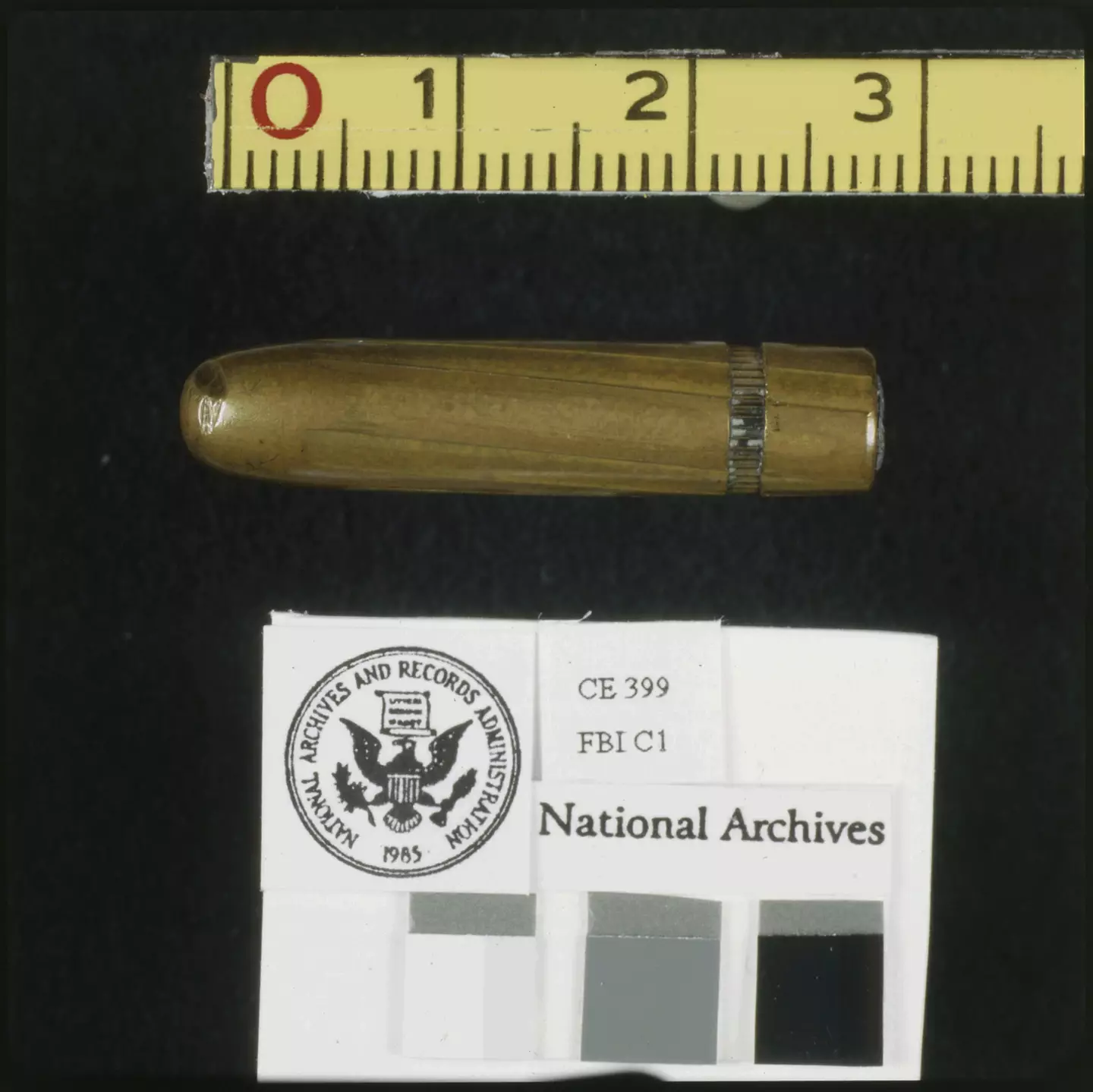 The supposed 'single bullet', which has been argued to be in too good a condition to have passed through two bodies (Public Domain)