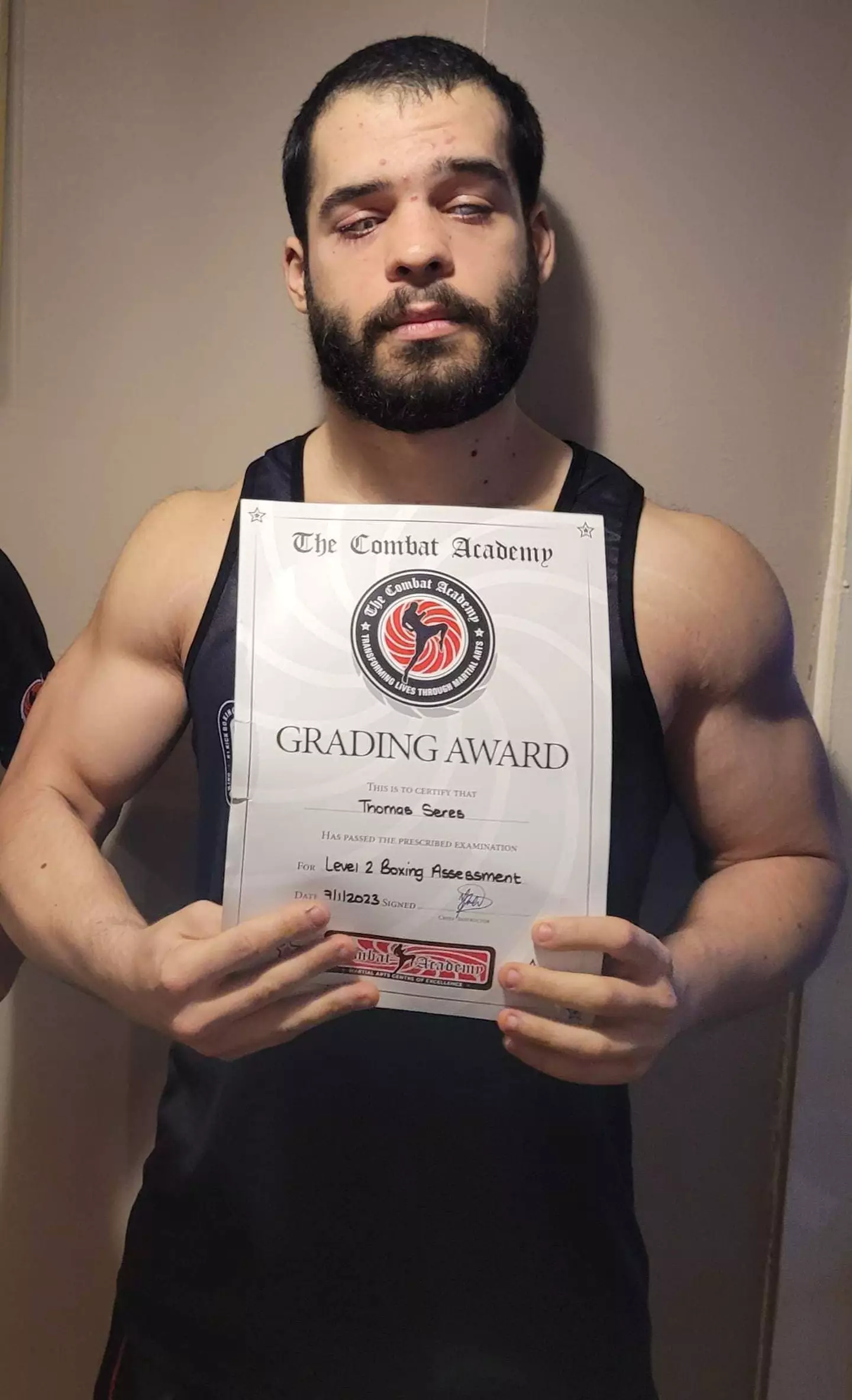 He's already attained a level two boxing certificate from his gym.