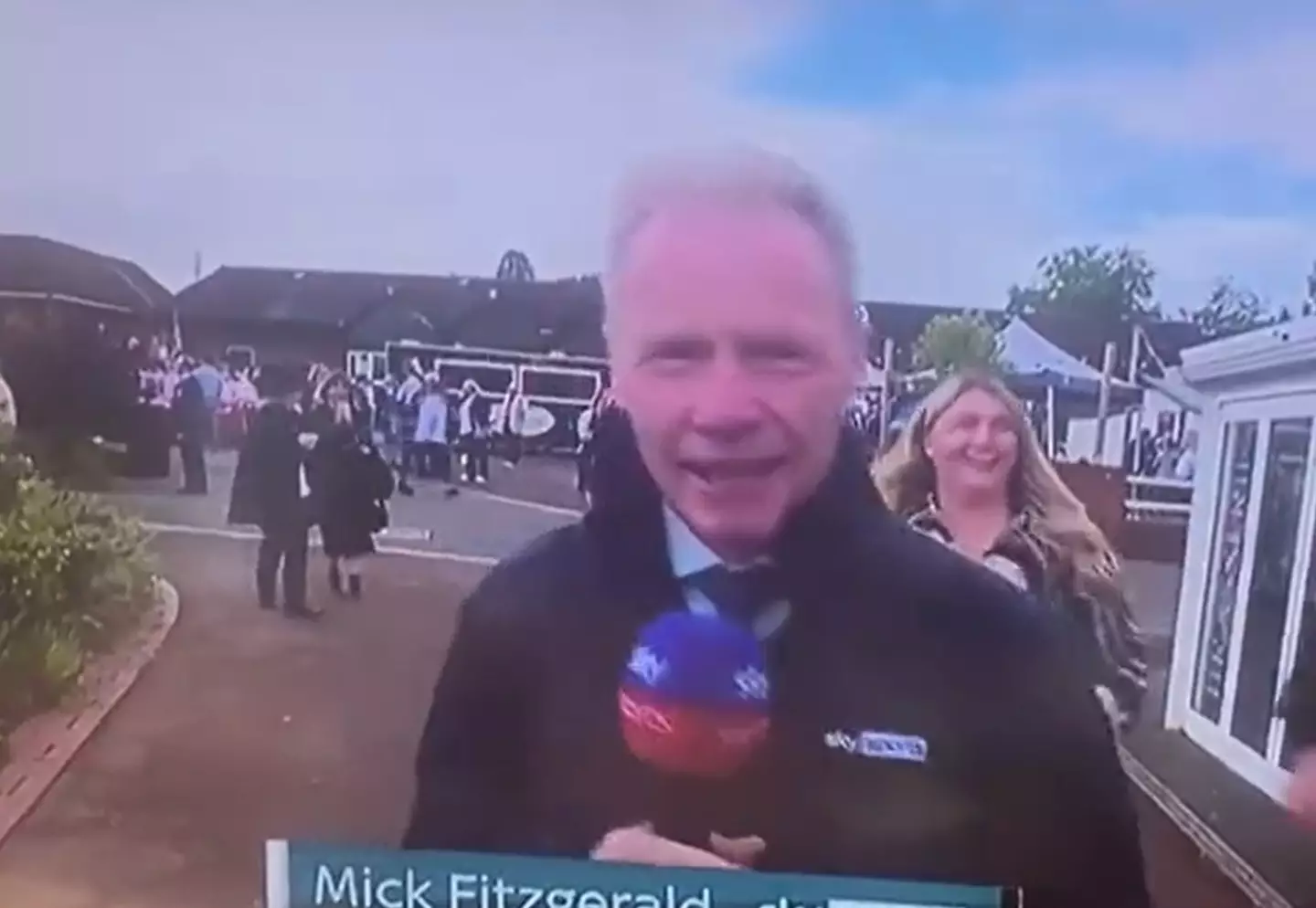 Mick Fitzgerald was able to block most of what happened with his body. Well done that man.