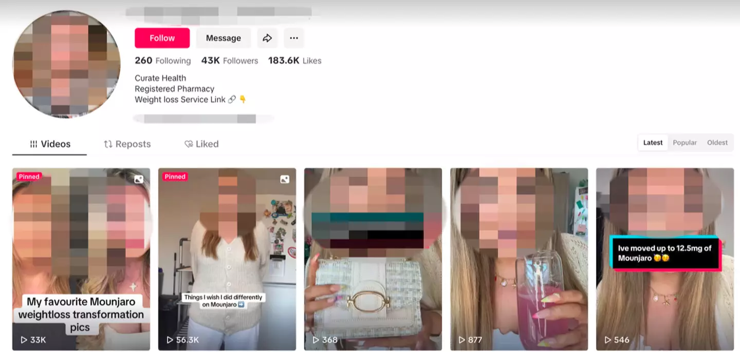 Online pharmacies had already been warned about using content creators to promote the drugs (TikTok)