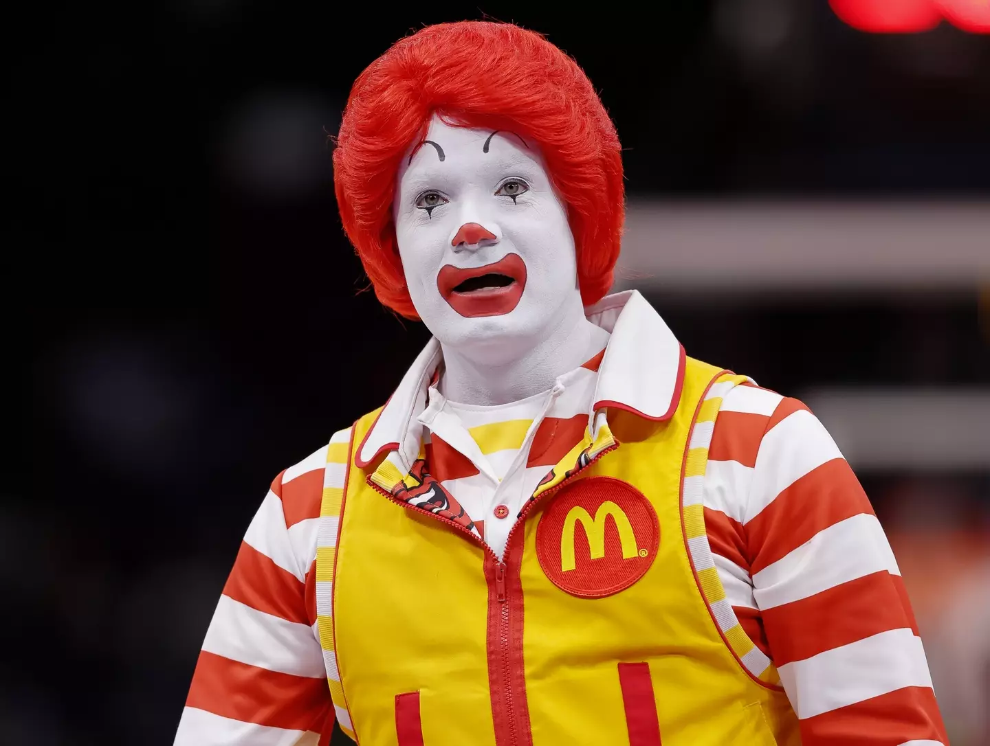 A rather shocked looking Ronald McDonald (Michael Hickey/Getty Images)