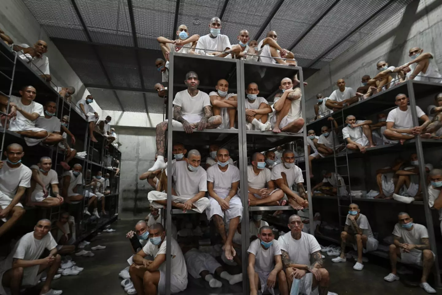 Thousands of alleged gang members are crammed into CECOT (MARVIN RECINOS/AFP via Getty Image)