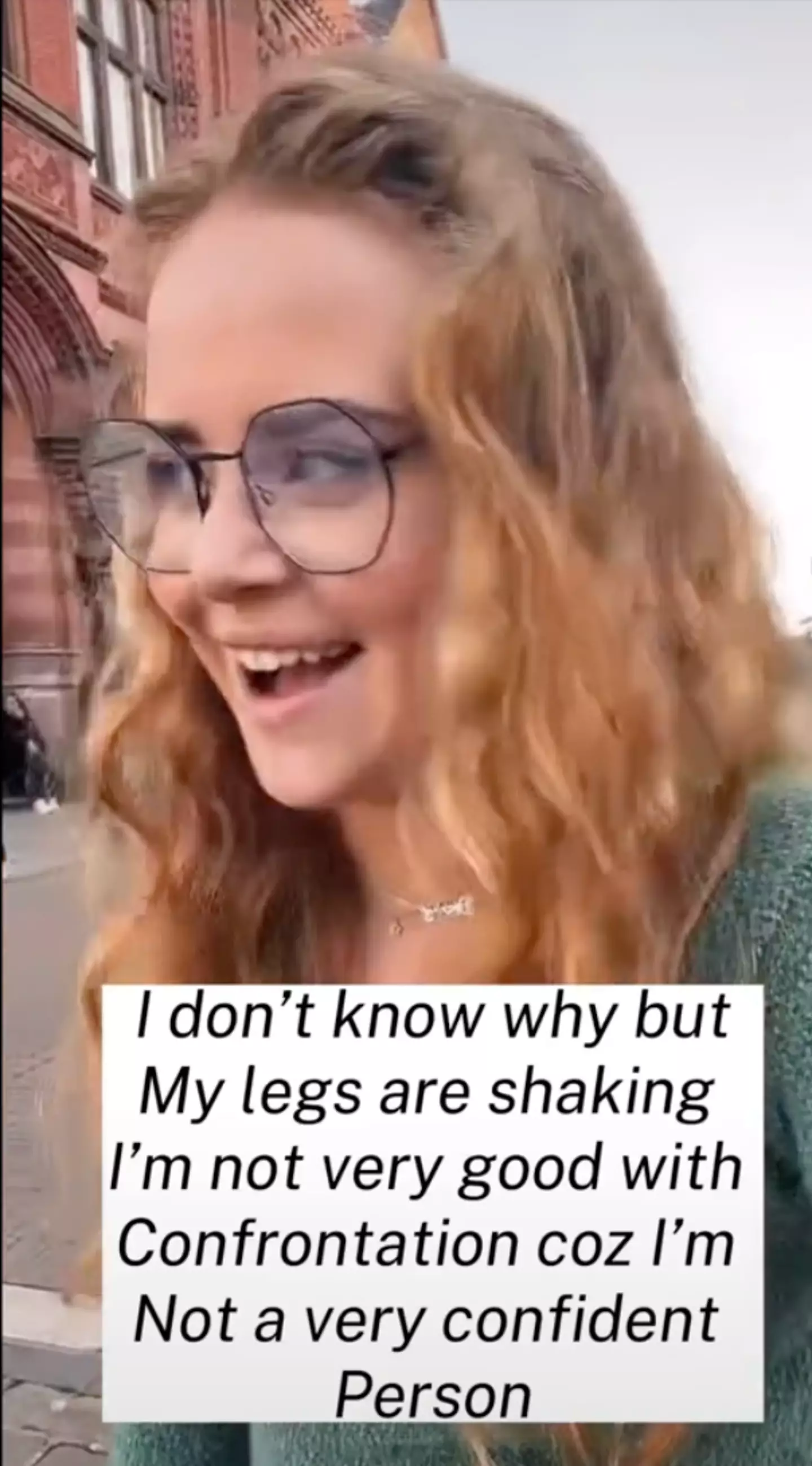 She was clearly quite shocked by the man's reaction.