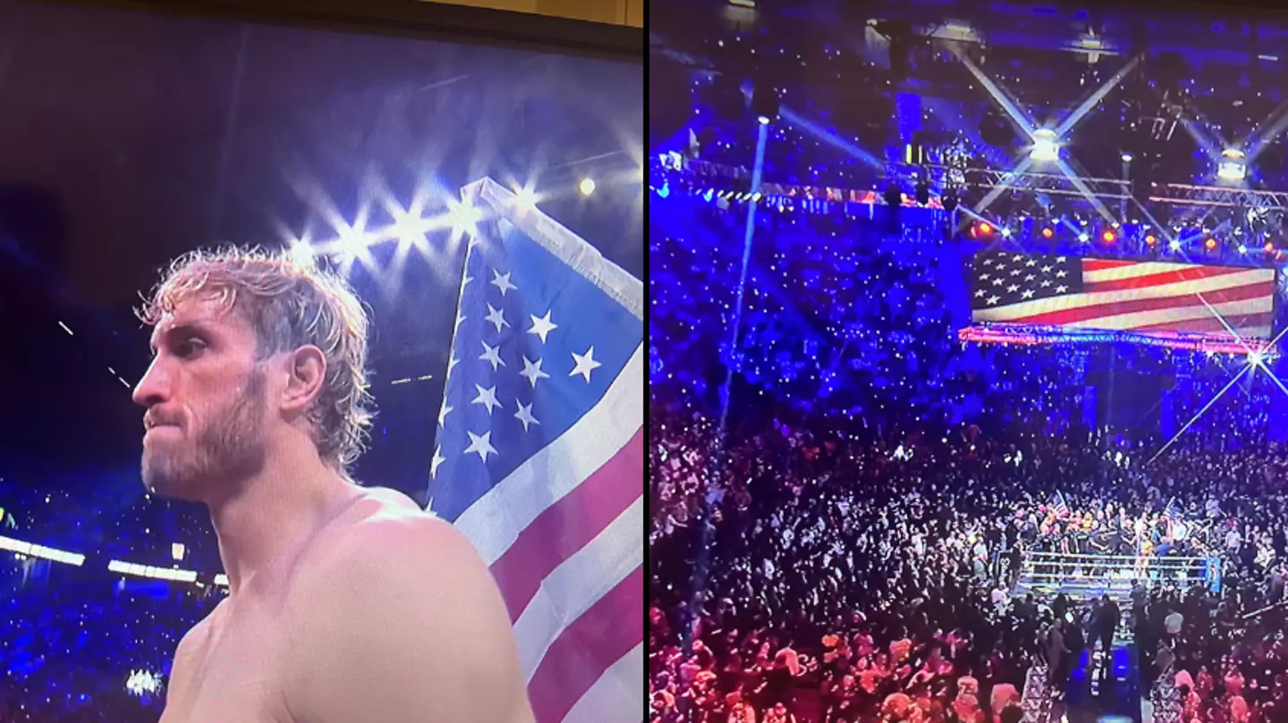 Logan Paul vs Dillon Danis crowd boo USA national anthem before fight