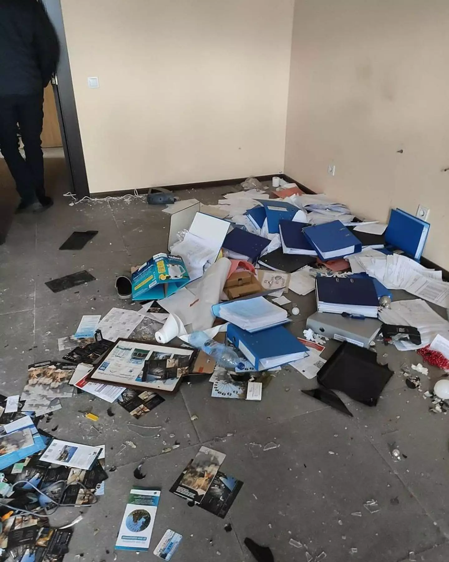 The group claims the Russians ransacked offices and stole equipment.