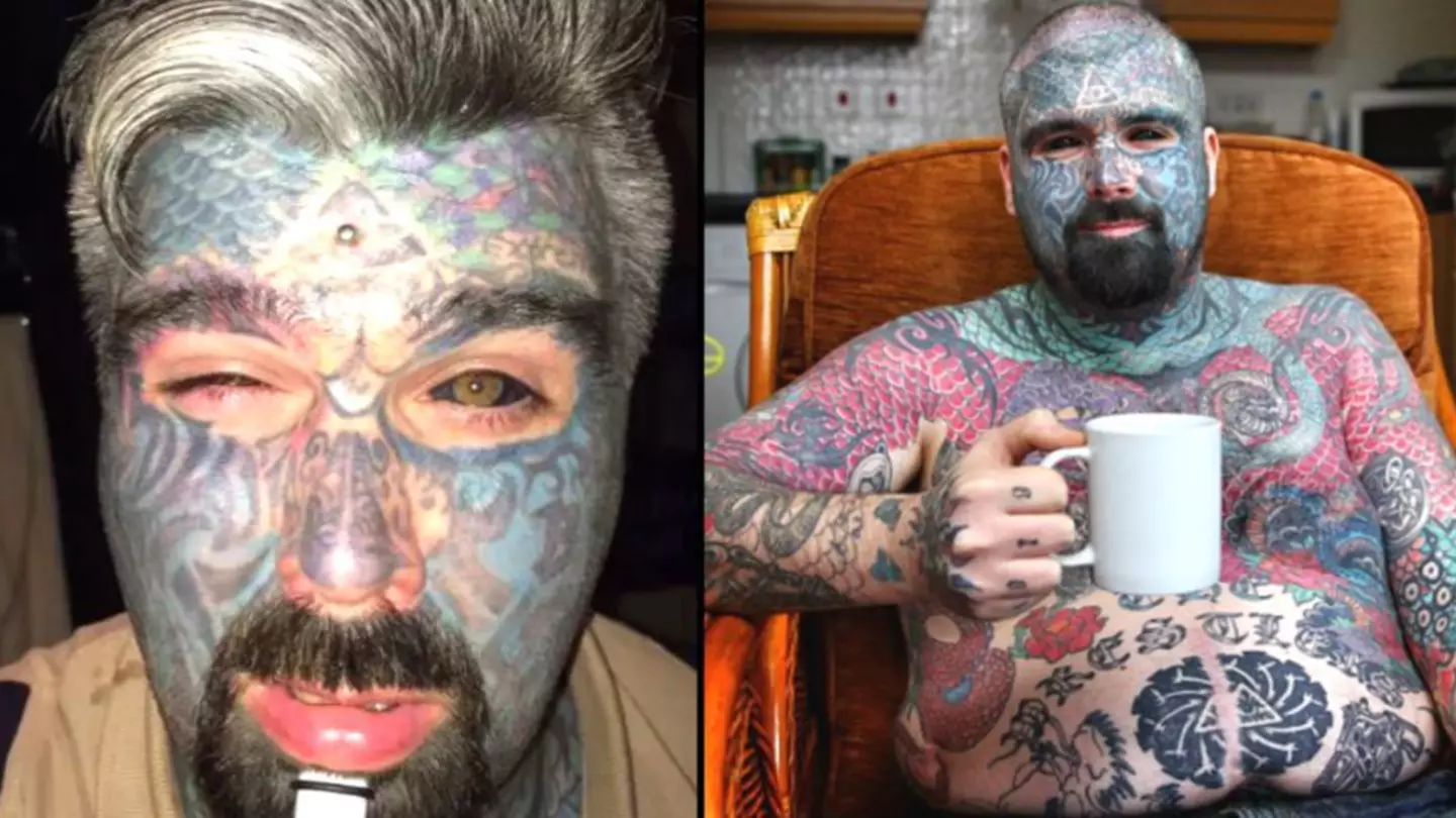 Britain's most tattooed man says he was 'hidden' from work managers over his extreme appearance